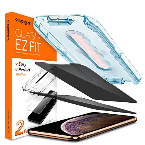 Product Cover Spigen Tempered Glass Screen Protector [Glas.tR EZ Fit] Designed for iPhone 11 Pro Max/iPhone Xs Max [2Pack] - Privacy