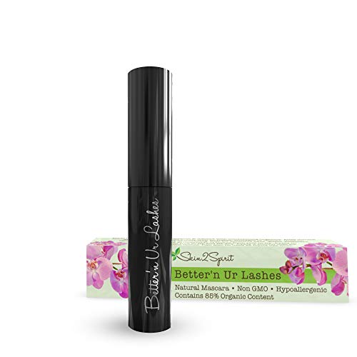 Product Cover Better'n Ur Lashes Organic Mascara (BLACK) | 100% Natural | Made w Certified Organic Ingredients | Non GMO | Hypoallergenic for Sensitive Eyes | Length & Volume | Vegan | Cruelty Free | Gluten Free