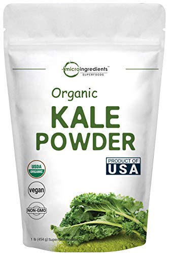 Product Cover Sustainably US Grown, Organic Kale Powder, 1 Pound (90 Servings), Green Superfood for Overall and Liver Health, No GMOs and Vegan Friendly