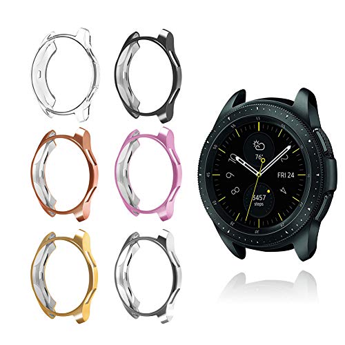 Product Cover Compatible with Samsung Galaxy Watch 42mm case, Hagibis Soft TPU Slim Plated Scractch-Resist Cover All-Around Protective Bumper Shell for Galaxy Watch 42mm SM-R810 Smartwatch