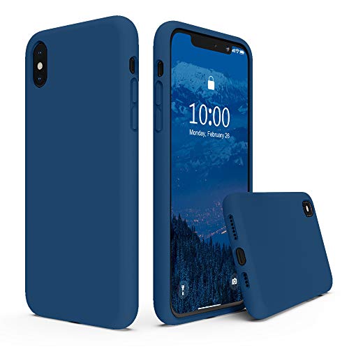 Product Cover SURPHY Silicone Case for iPhone Xs Max Case, Soft Liquid Silicone Shockproof Phone Case (with Microfiber Lining) Compatible with iPhone Xs Max (2018) 6.5 inches (Blue Horizon)