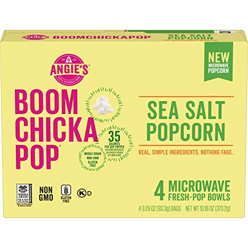 Product Cover Angie's BOOMCHICKAPOP Sea Salt Microwave Popcorn Fresh-Pop Bowls, 13.16 Ounce, Pack of 6