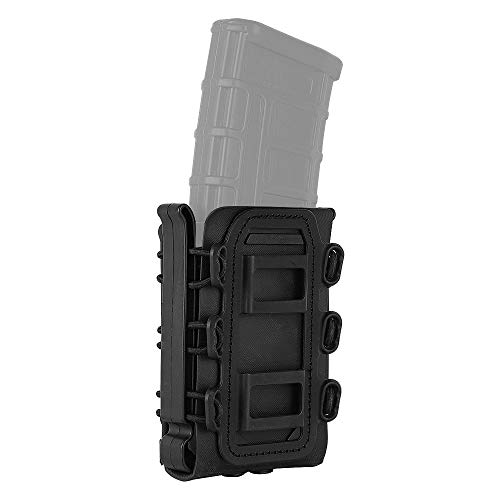 Product Cover KRYDEX 5.56mm 7.62mm Mag Pouch M4 M16 Rifle Magazine Pouch Tactical Softshell Molle Mag Carrier Hunting Airsoft Gear (Black)