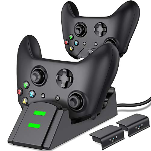 Product Cover ESYWEN Xbox One Controller Charger for Xbox One/One S/One X/Xbox Elite Controller, Dual Xbox Controller Charging Station with 2 X 800mAh Rechargeable Battery Packs