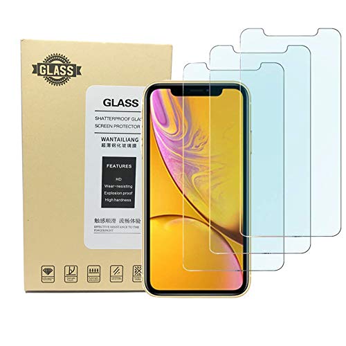 Product Cover Kione iPhone XR Screen Protector, Anti Blue Light Screen Protector [ Eye Protect ] [ Touch Screen Accuracy ] [Bubble Free] Tempered Glass for iPhone Apple XR [3 Pcs] (B)