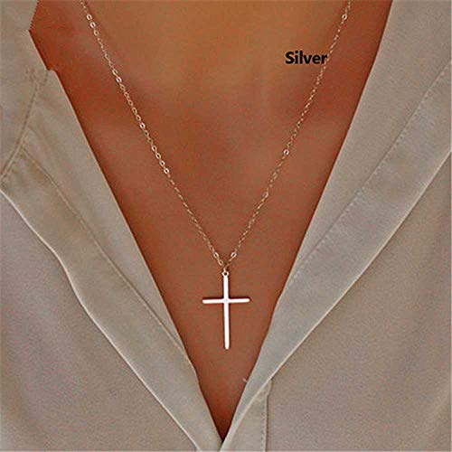 Product Cover Jovono Bohemian Necklace with Cross Pendant for Birthday Friendship Jewelry Mothers Day Gift (Silver)