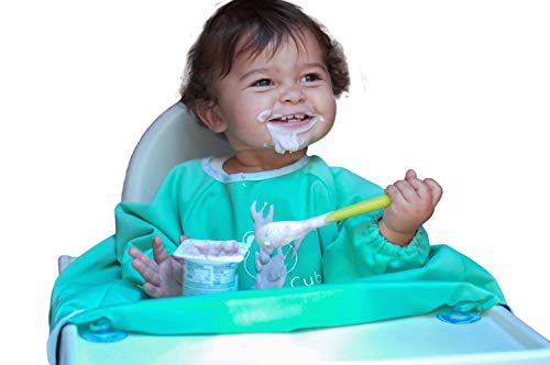 Product Cover Clean Cub 6-12 Months Baby Led Weaning BLW Long Sleeve Apron Bib with Suction Cups for Infant and Toddlers - Waterproof & Washable | Must Have Baby-Led For Weaning Supplies
