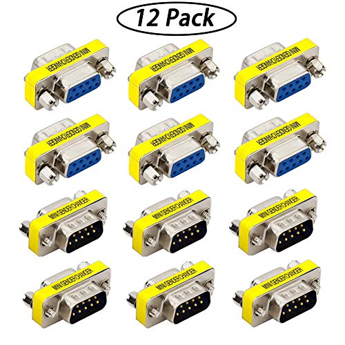 Product Cover Youngneer 6PCS DB9 RS232 Gender Changer Male to Male M/M + 6PCS Mini Serial DB9 Female to Female Gender Changer Adapter F/F