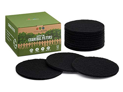 Product Cover Third Rock Charcoal Filter Replacements for Kitchen Compost Bin - 12 Pack - 6.5 inches in diameter | Designed to Fit 1.3 GALLON Third Rock Compost Bin | Premium Extra Thick Filters | 3 Years Supply