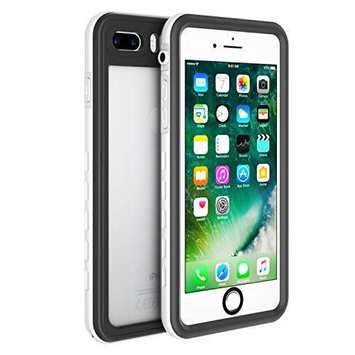 Product Cover Fansteck iPhone 8 iPhone 7 Waterproof Case, IP68 Full-Body Protect Rugged Slim Crystal Case with Built-in Screen Protector, Waterproof/Snowproof/Shockproof/Dirtproof, 4.7 inch (White/Black)