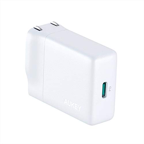 Product Cover AUKEY USB C Charger 18W, USB PD Charger Ultra-Compact with Foldable Plug, Power Delivery Charger for iPhone 11 / Pro/Pro Max, AirPods Pro, Google Pixel 3/3 XL, Samsung, and More