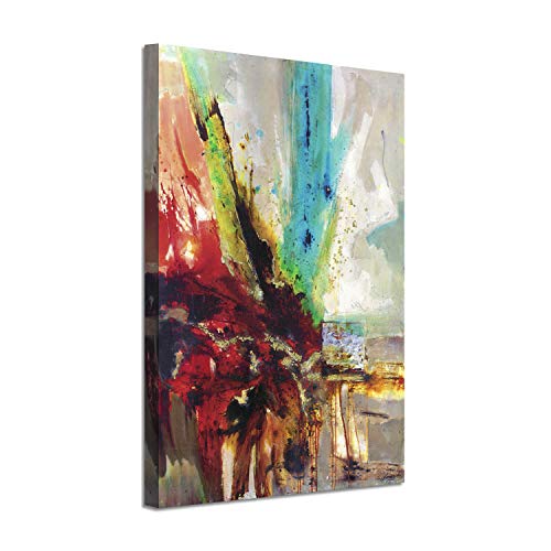 Product Cover Floral Abstract Canvas Wall Art: Color Explosion Gold Foil Artwork on Canvas for Decoration