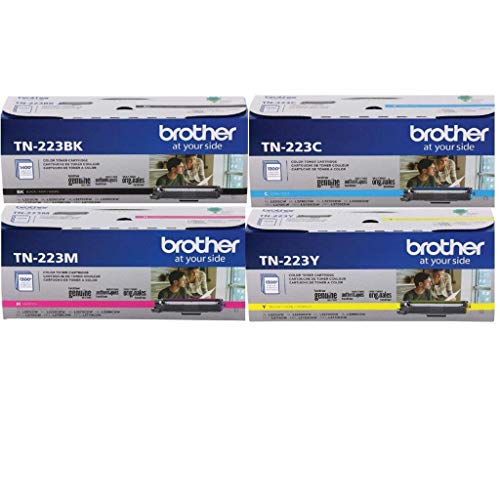 Product Cover Brother TN223 Toner Set (BK/C/M/Y) (1) TN223BK, (1) TN223C, (1) TN223M, (1) TN223Y