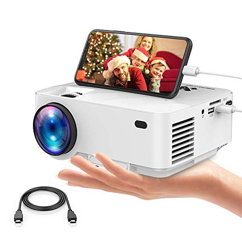 Product Cover 2019 Upgraded Mini Projector, DBPOWER 2800Lux Portable Video Projector for Home Theater, Support Screen Mirror with Smartphone & Pad, 1080P/HDMI/VGA/USB/TV Box/Laptop/DVD/External Speaker Supported