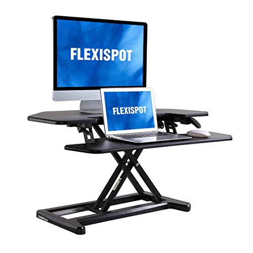 Product Cover FLEXISPOT Stand up Desk Converter - 36 inches Cubicles Corner Standing Desk Riser Computer Riser with Deep Keyboard Tray for Laptop (36