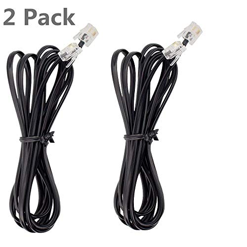 Product Cover SINCODA 2 Pack 6ft Phone Telephone Extension Cord Cable Line Wire with Standard RJ11 6P4C Plugs for Landline Telephone (2PCS 6FT Telephone Extension Cord)