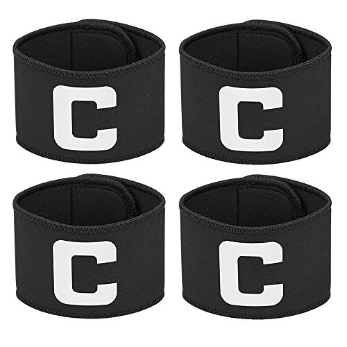 Product Cover MAYFOO Football Soccer Captains Armband - Captain Arm Bands for Youth and Adult，Anti-Drop Design (Black,4 Pack)