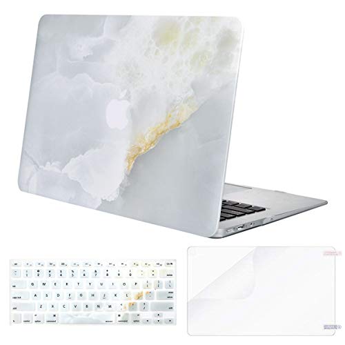 Product Cover MOSISO MacBook Air 13 inch Case (A1369 & A1466, Older Version 2010-2017 Release), Plastic Pattern Hard Case&Keyboard Cover&Screen Protector Only Compatible with MacBook Air 13, Jade Marble