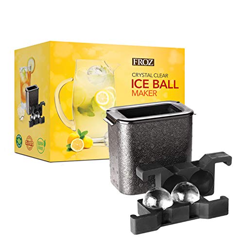 Product Cover FROZ Crystal-Clear Ice Ball Maker - 2 Cavity Sphere Ice Mold Makes Two Large 2.35