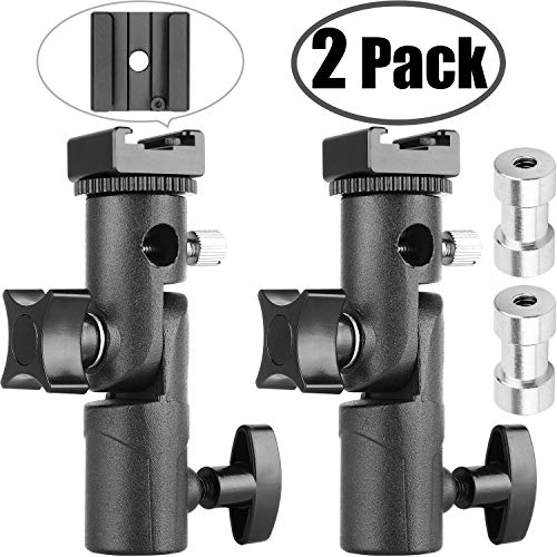 Product Cover 2Pack Updated Flash Bracket Flash Stand Light Stand Bracket Mount with Umbrella Holder Mount Swivel for Camera DSLR Nikon Canon Pentax Olympus and Other DSLR Flashes Speedlite Studio Light LED Light