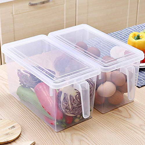 Product Cover EMNDR 2-PC Kitchen Food Container Storage Box Fridge and Freezer Storage Food Containers Food Crisper Refrigerator Storage Box Organizer - Transparent Pack of -2