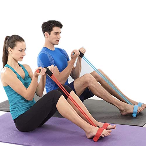 Product Cover ivyacen Fitness Sit-up Exercise Equipment Pedal Resistance Band Elastic Pull Rope for Home Gym Yoga Workout Multifunction Pedal Arm Leg Trainer Slimming Bodybuilding Abdominal Training (Random Color)