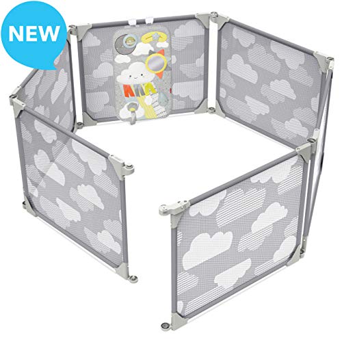 Product Cover Skip Hop Baby Playpen: Expandable or Wall Mounted Play Yard with Clip-On Play Surface, Silver Lining Cloud