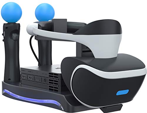 Product Cover Skywin PSVR Stand - Charge, Showcase, and Display Your PS4 VR Headset and Processor - Compatible with Playstation 4 PSVR - Showcase and Move Controller Charging Station