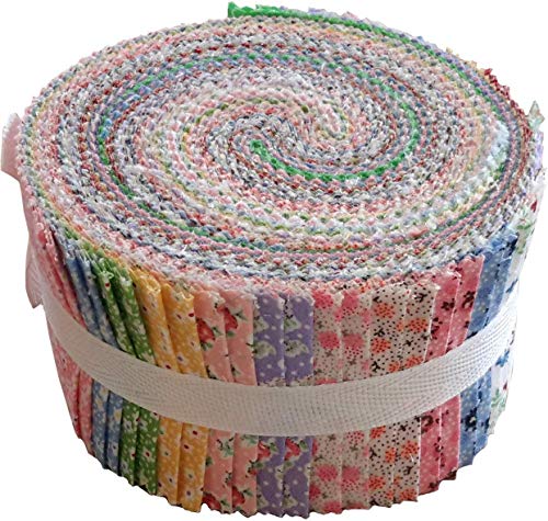 Product Cover Vintage Floral Miniatures Jelly Roll Collection 40 Precut 2.5-inch Quilting Fabric Strips