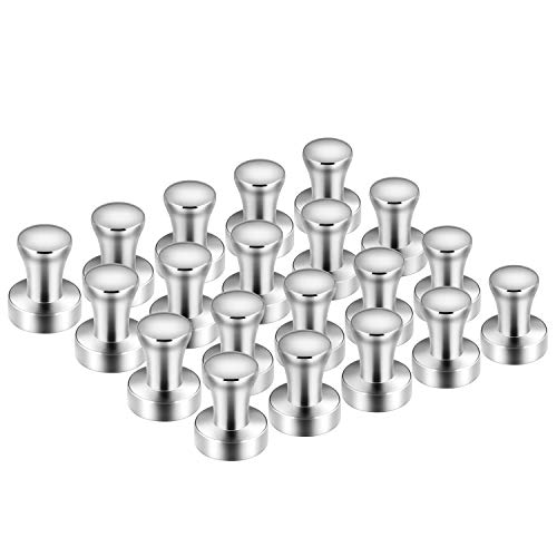 Product Cover 20Pcs Metal Magnetic Push Pin Magnet, Push Pin Magnet, Fridge Magnet Magnetic Thumb Tacks for Kitchen, Refrigerator, Office, school, Whiteboard, Brushed Nickel