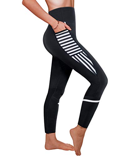 Product Cover Ursexyly Women Sauna Weight Loss Sweat Pant Fashion Design Slimming Neoprene Hot Body Shaper Leggings (Black Sauna Pant, XL)