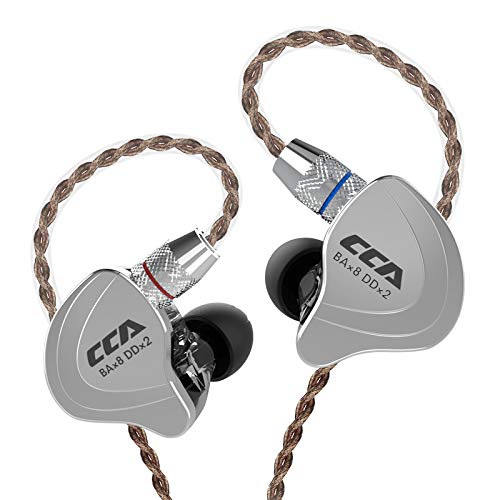 Product Cover CCA C10 Five Drivers Hybrid In Ear Monitors in Each side，HiFi 4BA 1DD High Resolution Earphones/Earbuds with 3.5mm Gold Plated Plug Detachable Cable 2pin 0.75mm Wired Earbuds(Black without mic)