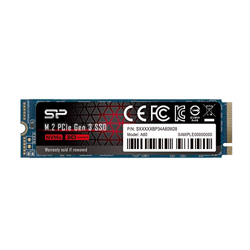 Product Cover Silicon Power 256GB NVMe M.2 PCIe Gen3x4 2280 TLC R/W up to 3,100/1,100MB/s SSD (SU256GBP34A80M28AB)