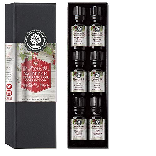 Product Cover Winter Collection Fragrance Oil Gift Set - Apple Cinnamon, Snowy Evergreen, Christmas Splendor, Peppermint Swirl, Holly Balsam, Cranberry Cobbler.