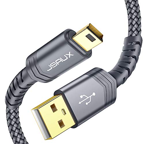 Product Cover JSAUX Mini USB Cable[2-Pack 3.3ft+6.6ft] USB 2.0 Type A to Mini B Cable Male Charging Cord Compatible with GoPro Hero 3+, PS3 Controller, MP3 Players, Dash Cam, Digital Camera, GPS Receiver, PDAs etc