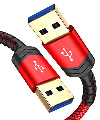 Product Cover JSAUX USB 3.0 A to A Male Cable, USB 3.0 to USB 3.0 Cable 2 Pack(3.3ft+6.6ft) USB Male to Male Cable Double End USB Cord Compatible for Hard Drive Enclosures, DVD Player, Laptop Cooler and More (Red)
