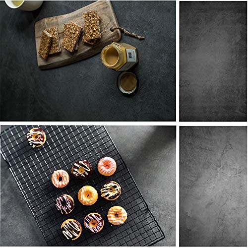 Product Cover Evanto 22X35 Inch 2-in-1 Food Photography Backdrop for Foodies and Bloggers, Cake Shops, Restaurants, Dessert Display, Bakeries Poster or Menu Shooting (Cement Wall)