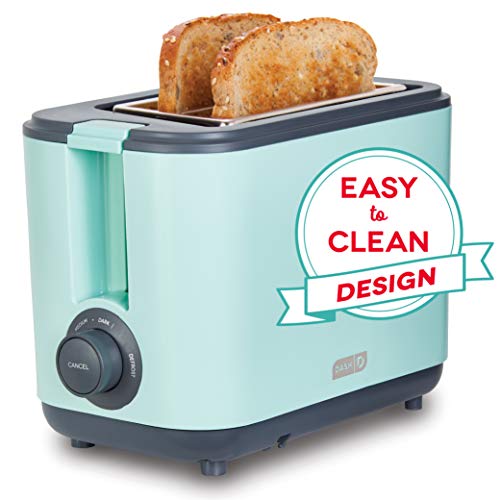 Product Cover Dash DEZT001AQ 2 Slice Extra Wide Slot Easy Toaster with Cool Touch + Defrost Feature, for Bagels, Specialty Breads & other Baked Goods, Aqua