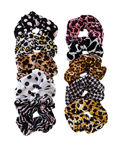 Product Cover GOVEA Hair Scrunchies | Pack of 10 Velvet scrunchies for hair with FREE Organizer bag | Modern fashion hair accessories for women or girls | Ten different designs of hair ties.