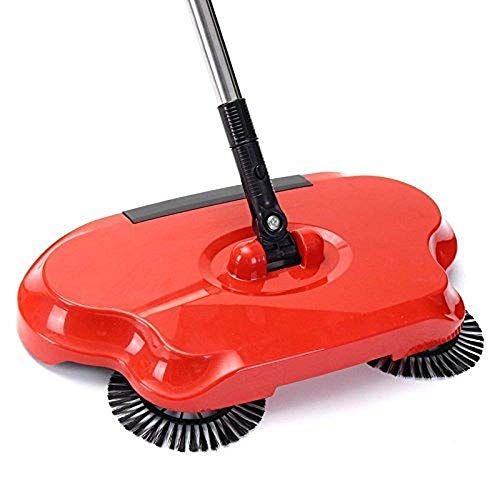Product Cover Teesta Automatic Hand Push Sweeper 360-Degree Built-in Rotating Brushes Automatic Sweeping Machine,Dustpan and Trash Bin 3 in 1 Floor Cleaning System