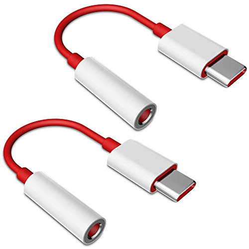 Product Cover USB C to 3.5mm Audio Adapter 2 Pack, TITACUTE Type C Male to 3.5mm Female Audio Cable for OnePlus 6T Aux Adapter Noise Cancelling Stereo DAC Headphones Jack Converter Adapter for OnePlus 7 Pro/ 7 Red