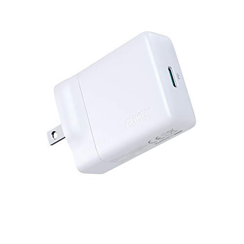 Product Cover AUKEY USB-C Charger with 27W Power Delivery 3.0, Ultra-Slim USB PD Wall Charger with Foldable Plug, Compatible with iPhone 11 / Pro/Pro Max, AirPods Pro, Nintendo Switch, MacBook Air, and More