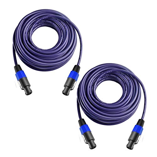 Product Cover Yoico 2Pcs 25 Feet Professional Speakon to Speakon Cables Wire Speaker Audio Amplifier Cord 7mm with Twist Lock
