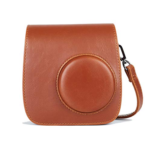 Product Cover Phetium Protective Case Compatible with Instax Mini 7s Instant Film Camera/Polaroid PIC-300, Premium Vegan Leather Bag Cover with Removable Strap (Brown)