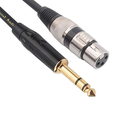 Product Cover TISINO XLR Female to 1/4 Inch (6.35mm) TRS Jack Lead Balanced Signal Interconnect Cable XLR to Quarter inch Patch Cable - 15 Feet