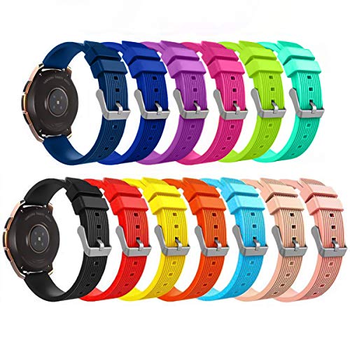 Product Cover Sibode Bands Compatible with Gear Sport Band / Gear S2 Classic / Galaxy Watch 42mm, 20mm Soft Silicone Replacement Bands Compatible with Samsung Gear Sport / Garmin Vivoactive 3 / Vivomove HR