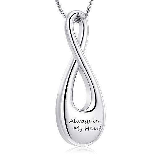 Product Cover Imrsanl Ashes Jewelry Infinity Urn Pendants Ashes Holder Memorial Keepsake Urn Necklace Cremation Jewelry for Pet/Human (Always in My Heart)