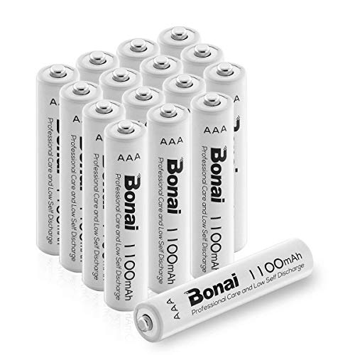 Product Cover BONAI 1100mAh AAA Rechargeable Batteries 1.2V Ni-MH High-Capacity Batteries AAA 16 Pack - UL Certificate for Garden Lights