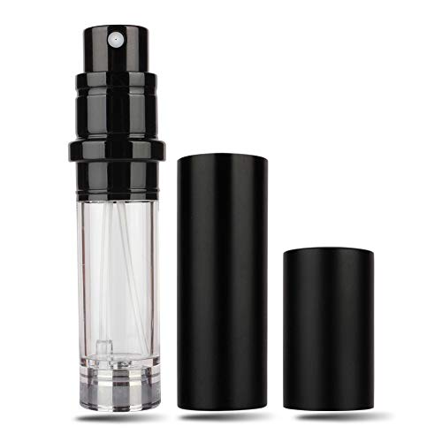 Product Cover Perfume Bottles Refillable Empty Glass Atomizers Portable Travel Size Mini Leaking Proof Spray Perfume Container for Women & Men (Black)