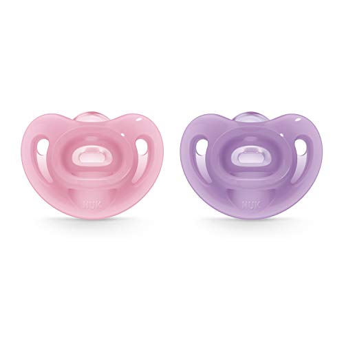 Product Cover NUK Sensitive Orthodontic Pacifiers, Girl, 6-18 Months (2 Count)